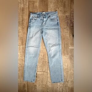 American Eagle AE77 Slouch Jeans Womens 4 Regular Light Wash Blue Organic Cotton